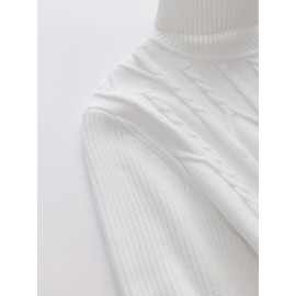 Cool Retro Knitted Sweater For Men, Men's Casual Retro Cable Pullover Hooded Knit Sweater Streetwear For Winter Fall, As Gifts